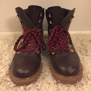 Brown Joie Combat Boots